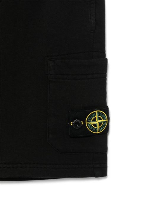 Bermuda bambino Stone Island in felpa neri STONE ISLAND KIDS | 6200006S0040V0029